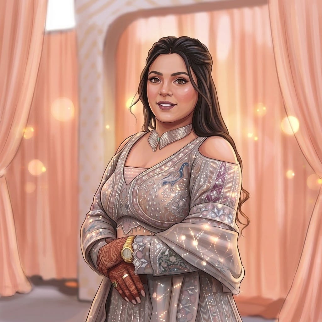 Parul bride portrait illustration